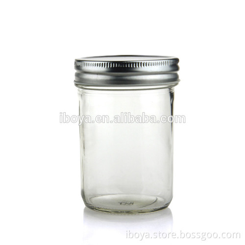 Quilted Mason Jars with Black Lids 8oz
